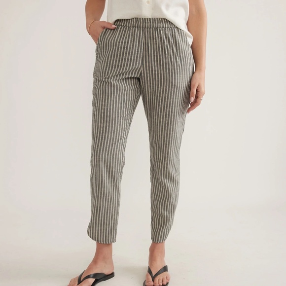 Marine Layer Striped Gray and White Pants - Picture 1 of 5